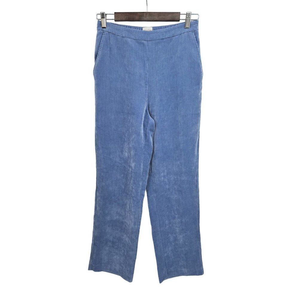 Draper's & Damon's Corduroy Pants Womens Sz S 4 6 8 Straight Leg High Rise Blue